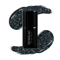 Semilac - Black and White - UV Gel Polish - Hybrid Nail Polish - 7 ml - 096 Starlight Night - 096 Starlight Night