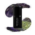 Semilac - Galaxy Flash - UV Gel Polish - Hybrydowy lakier do paznokci - 7 ml - 825 Cyber Violet - 825 Cyber Violet