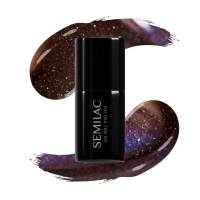 Semilac - Galaxy Flash - UV Gel Polish - Hybrydowy lakier do paznokci - 7 ml - 827 Al Brown - 827 Al Brown