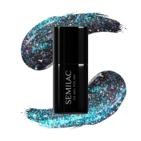 Semilac - Galaxy Flash - UV Gel Polish - Hybrydowy lakier do paznokci - 7 ml - 828 Grey Holo - 828 Grey Holo