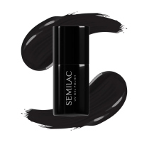 Semilac - Super Cover - UV Gel Polish - Hybrid Nail Polish - 7 ml - 300 Perfect Black - 300 Perfect Black