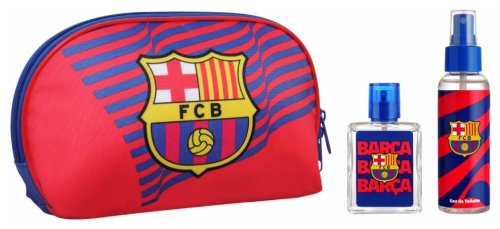 Air-Val - FC Barcelona - Męski zestaw prezentowy w kosmetyczce - Woda toaletowa 100 ml + Woda toaletowa w sprayu 50 ml