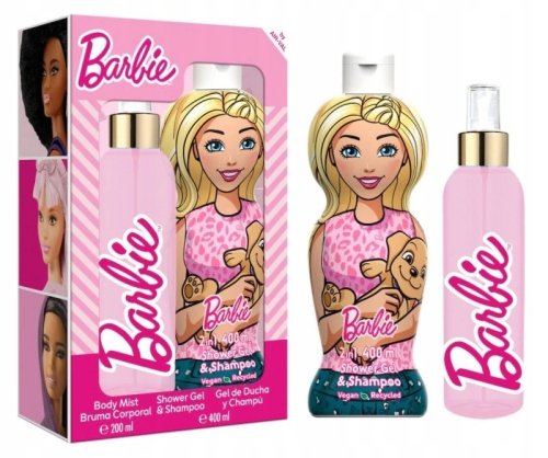 Air-Val - Barbie - Zestaw prezentowy - Szampon i żel 2w1 400 ml + Mgiełka do ciała 200 ml