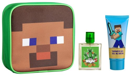 Air-Val - Minecraft - Zestaw prezentowy w kosmetyczce - Woda toaletowa 50 ml + Żel pod prysznic 100 ml