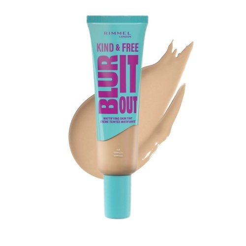 RIMMEL - Kind & Free - Blur It Out - Mattifying Skin Tint - Lekki podkład matujący do twarzy - 30 ml - 160 Vanilla
