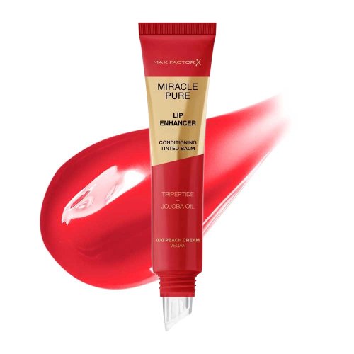 Max Factor - MIRALCE PURE - Lip Enhancer - Conditioning Tinted Balm - Moisturizing Lip Balm - 12 ml  - 070 Peach Cream