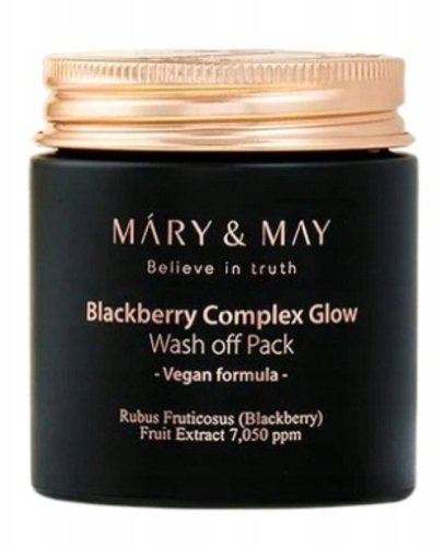 Mary&May - Blackberry Complex Glow - Wash Off Pack - Rozświetlająca maseczka do twarzy z glinką - 125 g