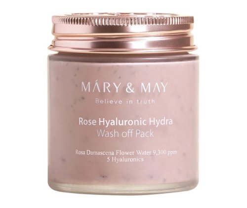 Mary&May - Rose Hyaluronic Hydra - Wash Off Pack - Nawilżająca maseczka do twarzy z glinką - 125 g
