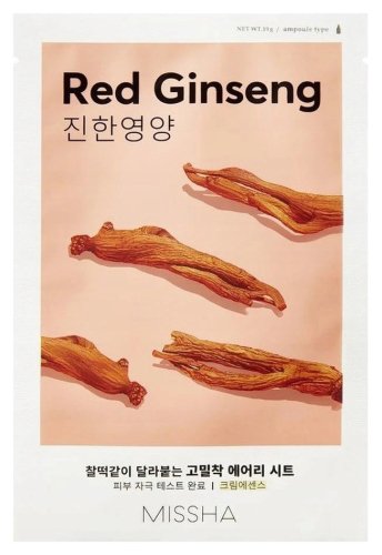 Missha - Airy Fit Sheet Mask Red Ginseng - Nourishing Sheet Mask - 1 pc. - 19 g