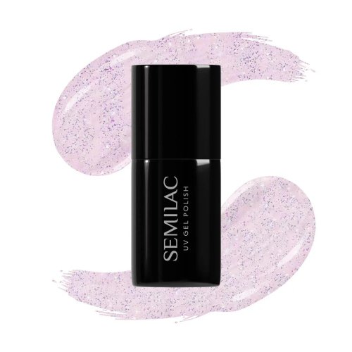 Semilac - Extend 5in1 - UV Gel Polish Color - Multifunctional, Colorful Nail Base - 7 ml - 806 Glitter Delicate Pink 