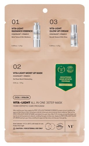 VT Cosmetics - Vita-Light All In One 3 Step Mask - Rozjaśniająca maska w płachcie - 3 etapowa kuracja