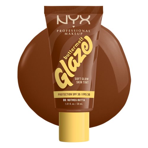 NYX Professional Makeup - Buttermelt Glaze Soft Glow Skin Tint - Podkład w kremie - SPF30 - 30 ml  - 08 Nutmeg Butta
