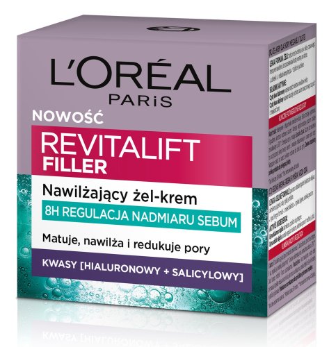 L'Oréal - REVITALIFT FILLER - Hyaluron Gel-Cream - Nawilżający krem-żel do skóry tłustej i mieszanej - 50 ml 