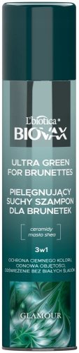BIOVAX - GLAMOUR - Ultra Green for Brunettes - Pielęgnujący suchy szampon dla brunetek - 200 ml