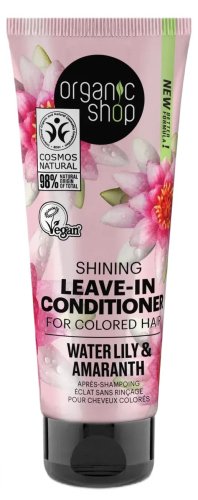 ORGANIC SHOP - Shining Leave-in Conditioner For Colored Hair - Vegan - No Rinse - Water Lily & Amaranth - 75 ml