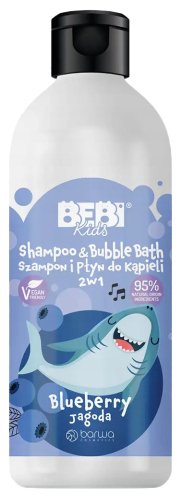 BARWA - BEBI Kids - Shampoo & Bubble Bath - Szampon i płyn do kąpieli 2w1 - Jagoda - 500 ml