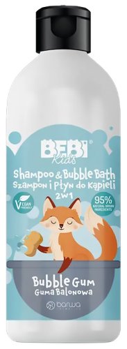 BARWA - BEBI Kids - Shampoo & Bubble Bath - Bubble Gum - 500 ml