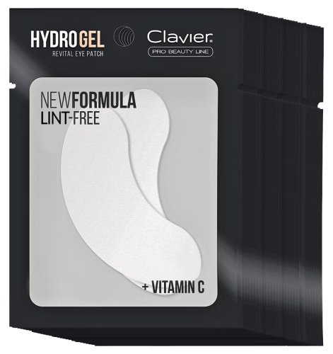 Clavier - Hydrogel Revital Eye Patches - Żelowe płatki pod oczy do przedłużania rzęs z witaminą C - 50 par (100 sztuk)