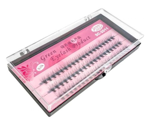 Clavier - Green Eyelash Stars Colors - Jedwabne kępki rzęs - 60 sztuk - 6 mm