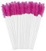 Clavier - Eyelash Brushes - Jednorazowe szczoteczki do rzęs i brwi - Biało-bordowe - 50 sztuk