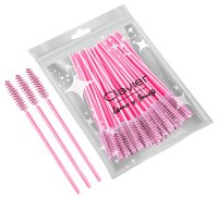 Clavier - Eyelash Brushes - Jednorazowe szczoteczki do rzęs i brwi - Jasnoróżowe - 50 sztuk