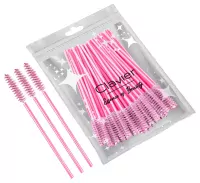 Clavier - Eyelash Brushes - Jednorazowe szczoteczki do rzęs i brwi - Jasnoróżowe - 50 sztuk