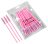 Clavier - Eyelash Brushes - Jednorazowe szczoteczki do rzęs i brwi - Jasnoróżowe - 50 sztuk