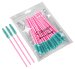 Clavier - Eyelash Brushes - Jednorazowe szczoteczki do rzęs i brwi - Różowo-turkusowe - 50 sztuk