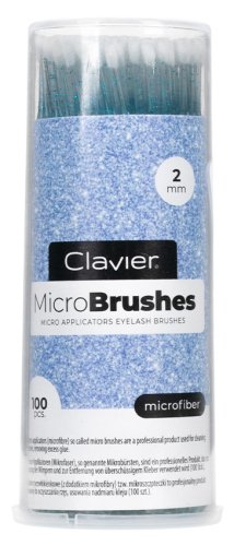 Clavier - Micro Applicator Eyelash Brushes - Lint-free eyelash applicators - Blue Glitter 2 mm - 100 pieces