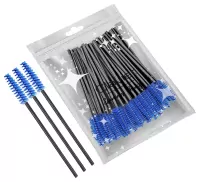 Clavier - Eyelash Brushes - Disposable Eyelash and Eyebrow Brushes - Black and Blue - 50 pieces