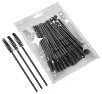 Clavier - Eyelash Brushes - Disposable Eyelash and Eyebrow Brushes - Black - 50 pieces