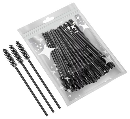 Clavier - Eyelash Brushes - Disposable Eyelash and Eyebrow Brushes - Black - 50 pieces
