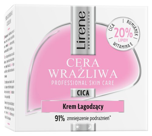Lirene - Sensitive Skin - Soothing Cream - Łagodzący krem do twarzy - Cera wrażliwa - 50 ml