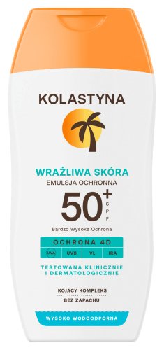 KOLASTYNA - WRAŻLIWA SKÓRA - Emulsja ochronna do opalania - Wysoko wodoodporna - SPF 50+ - 150 ml