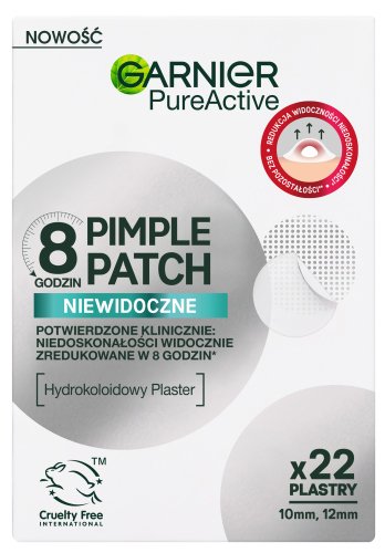 GARNIER - Pure Active - Pimple Patch - Niewidoczne, hydrokoloidowe plasterki na wypryski - 22 szt. 