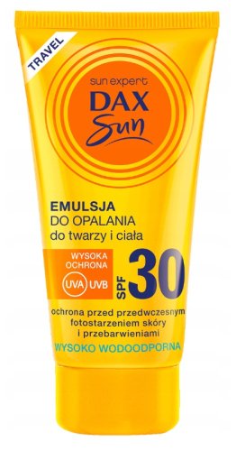 Dax Sun - Emulsja do opalania do twarzy i ciała - Wysoko wodoodporna - SPF30 - Travel - 50 ml