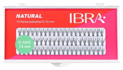 Ibra - NATURAL FLARES EYELASH - KNOT-FREE - 10D/ 0.10/ C/ 13 mm
