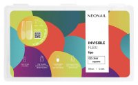 NeoNail - Invisible Flexi Tips - Elastyczne tipsy do przedłużania paznokci - 02 Clear Square - 300 szt. - Art.10813
