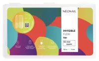 NeoNail - Invisible Flexi Tips - Elastyczne tipsy do przedłużania paznokci - 02 Clear Square - 300 szt. - Art.10813