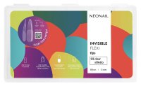 NeoNail - Invisible Flexi Tips - Flexible tips for nail extensions - 03 Clear Stiletto - 300 pcs. - Art.10814