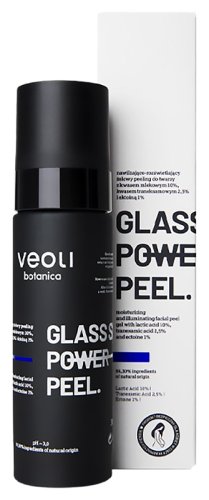 Veoli Botanica - Glass Skin Power Peel - Moisturizing and Brightening Facial Gel Peeling with 10% Lactic Acid, 2.5% Tranexamic Acid and 1% Ectoine - 30 ml
