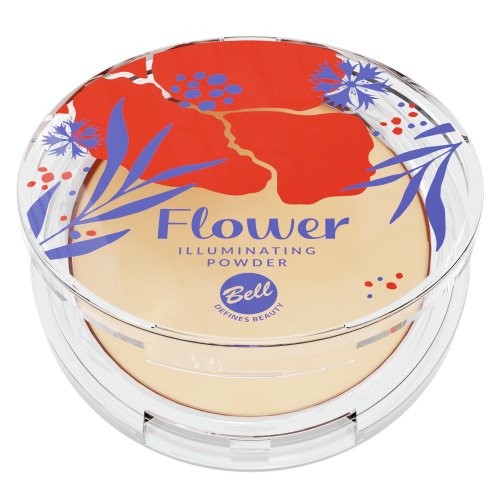 Bell - BLOSSOM MEADOW - Flower - Illuminating Powder - Puder prasowany z efektem Soft Focus - 01 Camellia Blossom - 10,5 g 