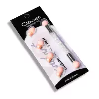 Clavier - Ombre Sponge Pen - Dwustronny pędzelek do ombre z wymiennymi gąbkami - Kryształki białe 