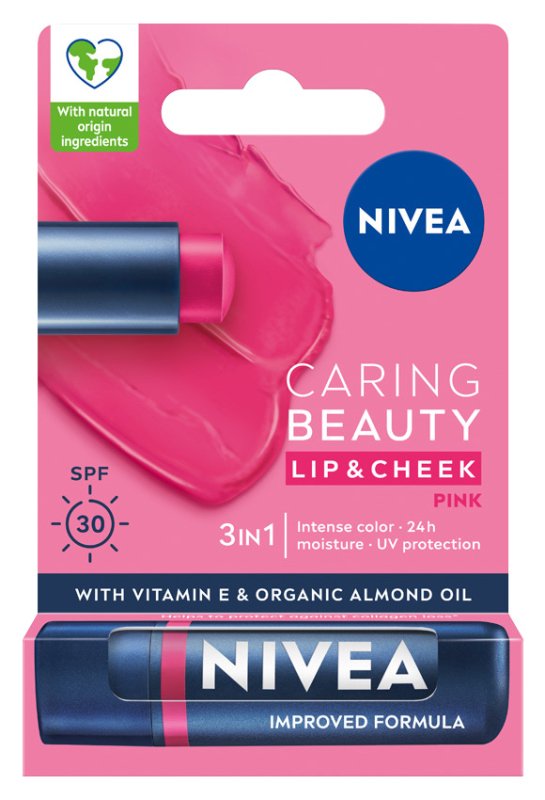 NIVEA Caring Beauty Lip & Cheek Stick Pink SPF30 | 4.8g