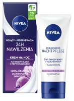 Nivea - 24H Nawilżenia - Kojąco-regenerujący krem do twarzy na noc - 50 ml