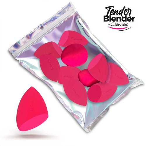 Clavier - Makeup Blender Sponge - Zestaw gąbek do makijażu - Różowe Ścięte - 10 szt.
