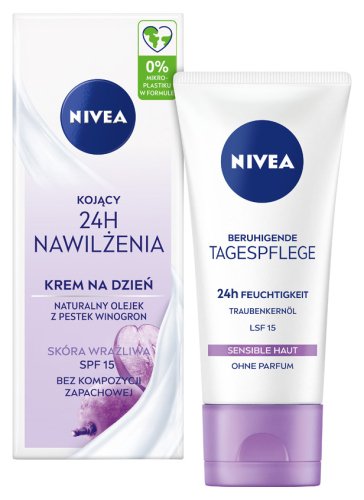 Nivea - 24H Nawilżenia - Kojący krem do twarzy na dzień - SPF15 - 50 ml