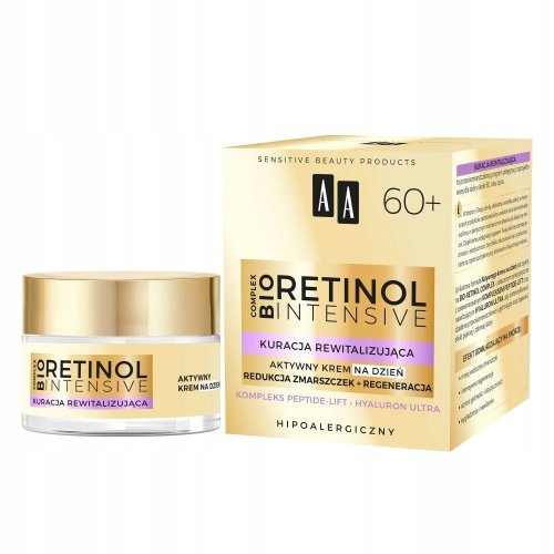 AA - BIO RETINOL INTENSIVE 60+ Kuracja rewitalizująca - Aktywny krem do twarzy na dzień - 50 ml