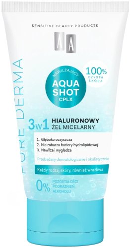 AA - Pure Derma - Hialuronowy żel micelarny 3w1 - 150 ml
