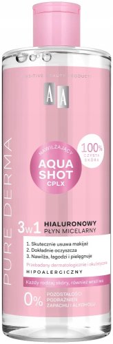 AA - Pure Derma - Hialuronowy płyn micelarny 3w1 - 500 ml